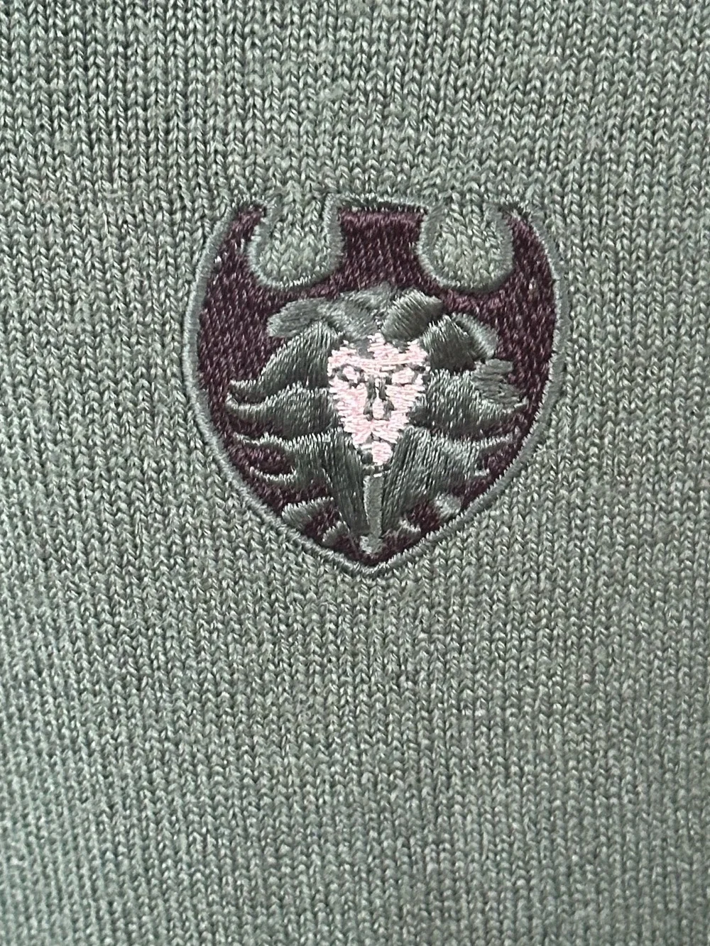 Vintage Diesel Made In Italy Wool Blend Knit Polo Sweater Green Medium EUC